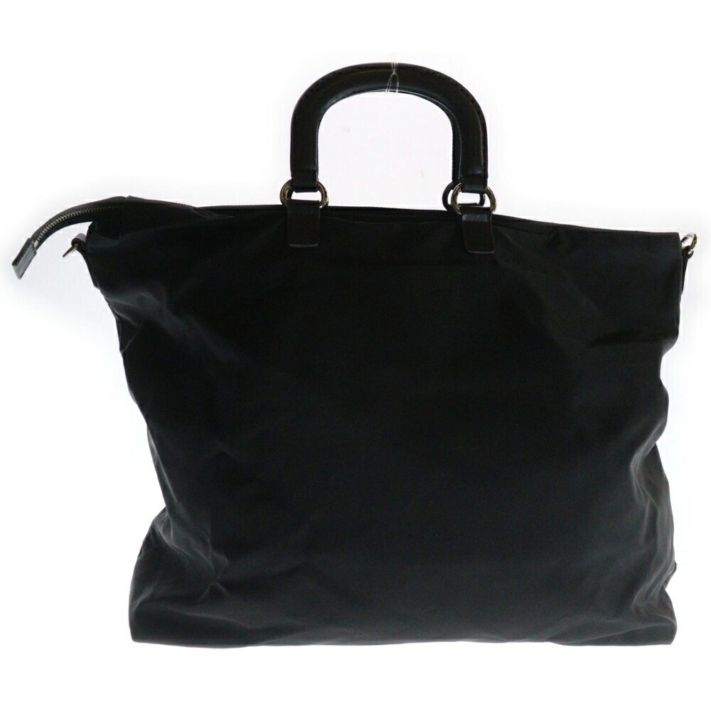 Prada Tote Handbag Leather Tessuto Bag Shoulder Stud Black Skull Saffiano